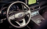 Hyundai Kona EV prototype drive 2018 steering wheel