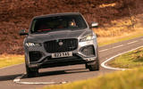 12 Jaguar F Pace 2021 UK first drive review cornering front