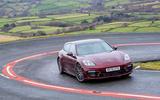 13 Porsche Panamera 4 ehybrid sport turismo 2022 UK review cornering front