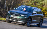 Skoda Karoq Scout 2019 first drive review - cornering front