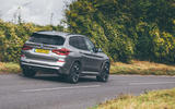 BMW X3 M Competition 2019 UK first drive review - cornering rear