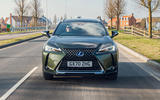 15 Lexus UX300e 2021 UK first drive review on road nose