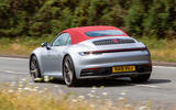 Porsche 911 Carrera 4S Cabriolet 2019 UK first drive review - on the road rear
