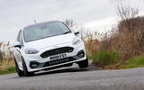 Ford Fiesta ST Mountune m235 2020 first drive review - cornering front