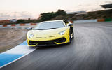 Lamborghini Aventador SVJ 2018 first drive review track cornering front