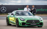 Lewis Hamilton and Tobias Moers with the Mercedes-AMG GT R