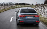 18 Audi A8 TFSIe 2022 first drive review on road rear