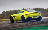 Aston Martin Vantage smoking tyres rear