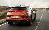 Alfa Romeo Stelvio Quadrifoglio 2018 UK RHD first drive - hero rear