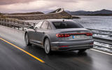 2 Audi A8 2021 first drive review hero rear
