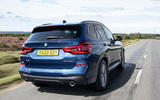 BMW X3 xDrive30e 2020 UK first drive review - hero rear