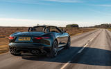 2 Jaguar F Type P450 Convertible 2022 UK first drive review tracking rear