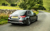 2 Mercedes C300d 2021 UK first drive review hero rear