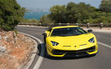 Lamborghini Aventador SVJ 2018 first drive review road cornering front