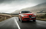 Alfa Romeo Stelvio Quadrifoglio 2018 UK RHD first drive - on the road front