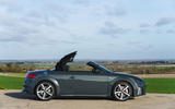 Audi TT Roadster 2019 UK first drive review - static side roof half up