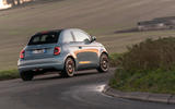 2021 Fiat 500 electric left-hand drive UK review - cornering rear