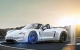 Porsche electric Boxster render 2020 - stationary side