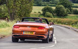 Bentley Continental GT Convertible V8 2020 UK first drive review - hero rear