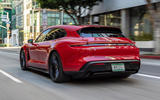 3 Porsche Taycan GTS Sport Turismo 2021 first drive review tracking rear