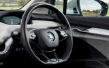 6 Skoda Enyaq iV 80x Sportline 2022 UK first drive review steering wheel