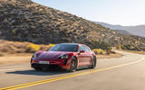 8 Porsche Taycan GTS Sport Turismo 2021 first drive review canyon front