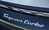 Porsche Taycan Turbo 2020 UK first drive review - rear badge