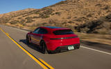9 Porsche Taycan GTS Sport Turismo 2021 first drive review canyon rear
