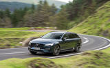 Volvo V90 Recharge T6 2020 UK first drive review - cornering front