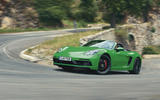 Porsche 718 Boxster GTS 2020 official press images - cornering front