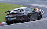 Porsche 911 GT3 prototype at Nurburgring - track side rear