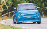 abarth 500e review 2023 04 cornering front