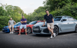 Roland Scull (BMW M3 E46) and Matt Parting (BMW Z3M Coupe) meet presenter Bryn Lucas (BMW i4 M50)