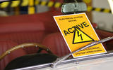 Aston Martin Works electric DB6 Volante - warning sticker