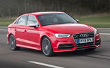 Audi A3 saloon front three quarter tracking