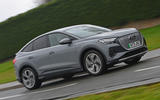 Audi Q4 e tron sportback 2022 front quarter tracking