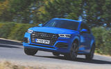 Audi Q5 55 TFSIe quattro front three quarters on the road