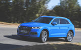 Audi Q5 55 TFSIe quattro front three quarters on the road