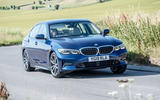 BMW 318d front three quarters on the road