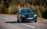 Dacia Sandero on a Welsh B-road