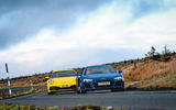 Revving the Evora’s supercharged V6 to 7000rpm is more exhilarating than what Porsche’s accomplished flat six can offer, but the R8’s lump hits hardest at 562bhp and 413lb ft