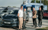 Ford's Tim Nicklin receives record certificate from left to right Mustang Mach E drivers Fergal McGrath Paul Clifton and Kevin Booker  1