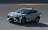 Lexus RZ on demand BEV front quarter tracking