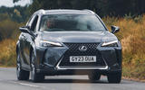 Lexus UX300e front three quarter driving