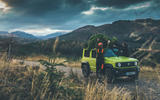 Christmas tree road trip in a Suzuki Jimny