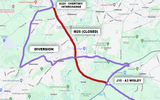 M25 closure   map of the diversion