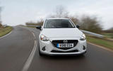 Mazda 2 Sport Black cornering front