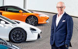 McLaren CEO Michael Leiters with cars