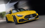 Mercedes AMG GT 43 front quarter tracking