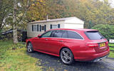 Mercedes-Benz E-Class Estate outside the static caravan